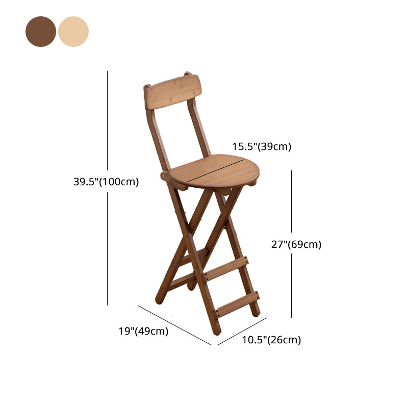 Taburetes de bar de madera sin brazos de estilo nórdico, taburetes de bar plegables, 1 pieza