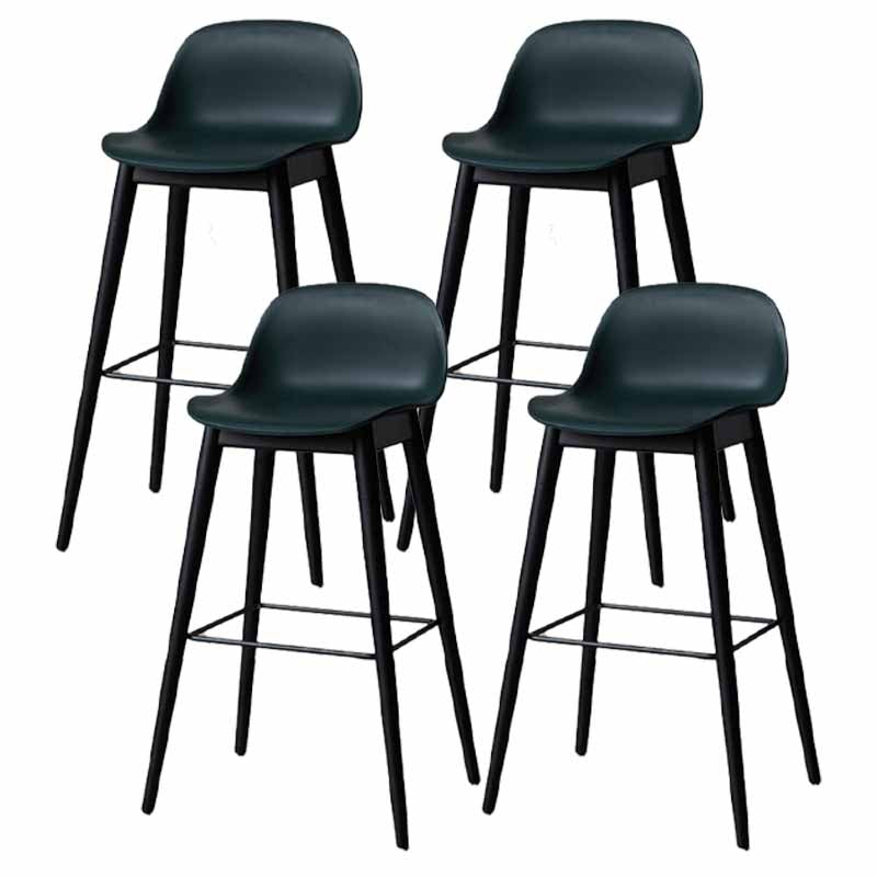 Taburetes de madera escandinavos para mostrador, taburetes de bar de plástico con respaldo bajo y reposapiés