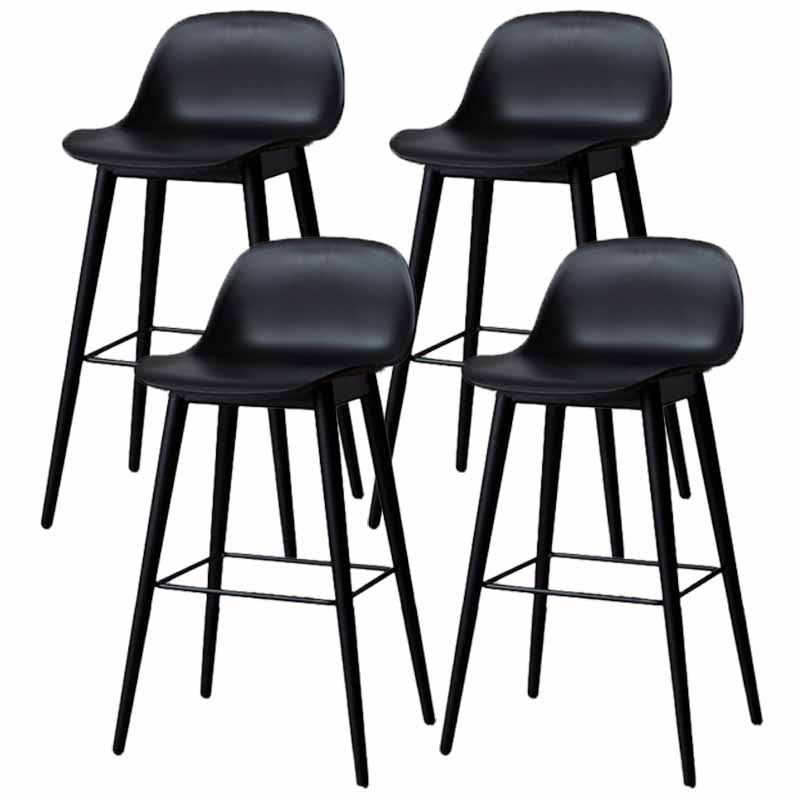 Taburetes de madera escandinavos para mostrador, taburetes de bar de plástico con respaldo bajo y reposapiés