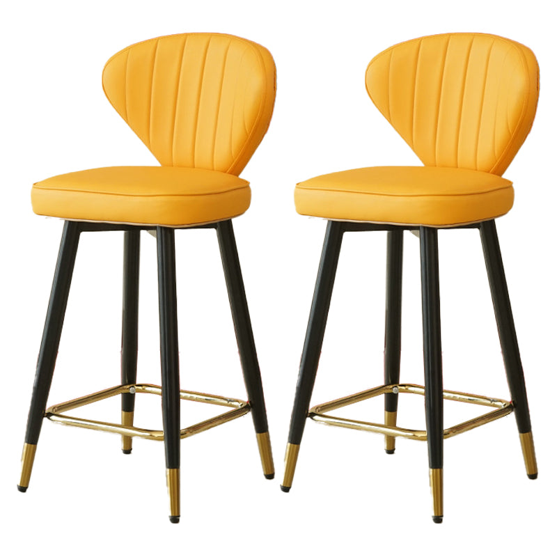 Metal Black Counter Stools Upholstered Low Back Scandinavian Bar Stools