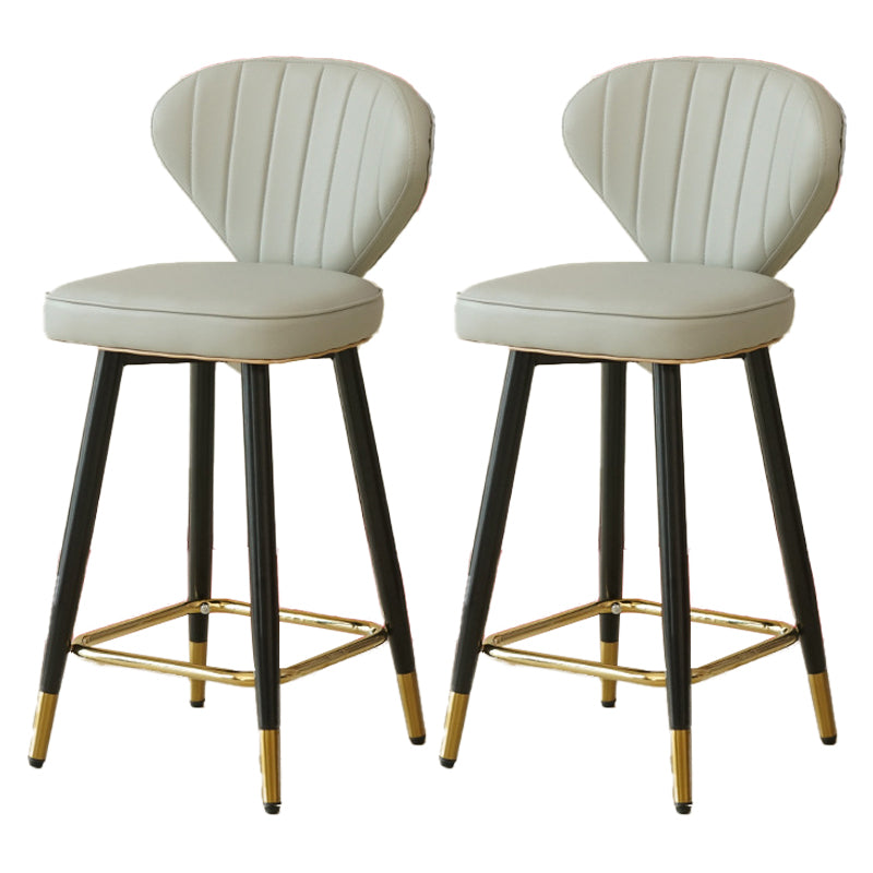 Metal Black Counter Stools Upholstered Low Back Scandinavian Bar Stools