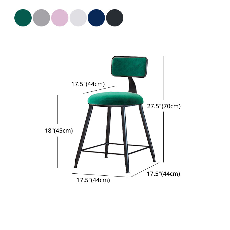 Taburetes de bar tapizados en negro, taburetes de bar escandinavos con respaldo bajo (juego de 3)