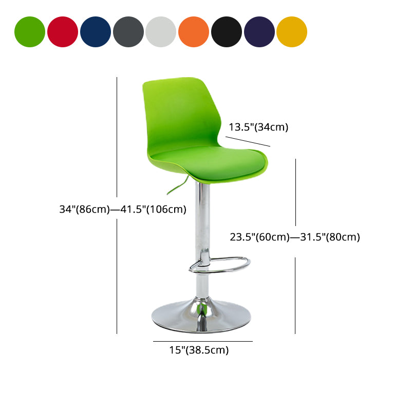 Höhenverstellbare silberne Thekenhocker, drehbare skandinavische Barhocker aus Metall (4er-Set)