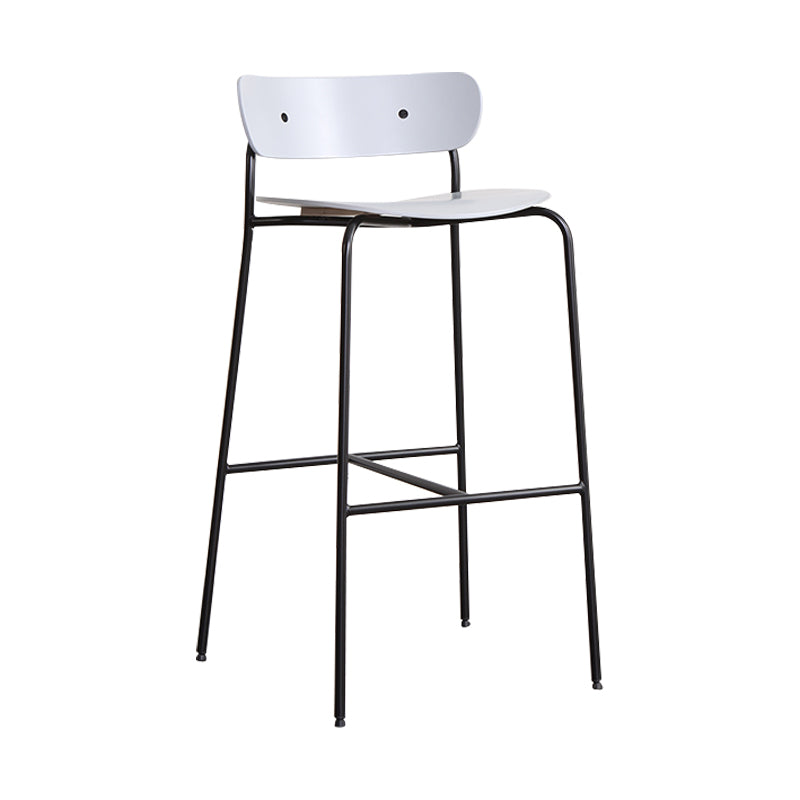 Industrieller, schlichter Barhocker aus Eisen, Restaurant-Hocker mit Holzsitz, 1 Stück