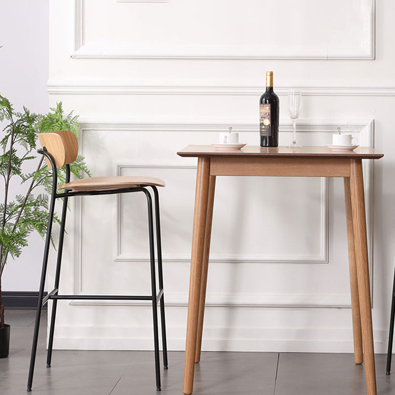 Industrieller, schlichter Barhocker aus Eisen, Restaurant-Hocker mit Holzsitz, 1 Stück