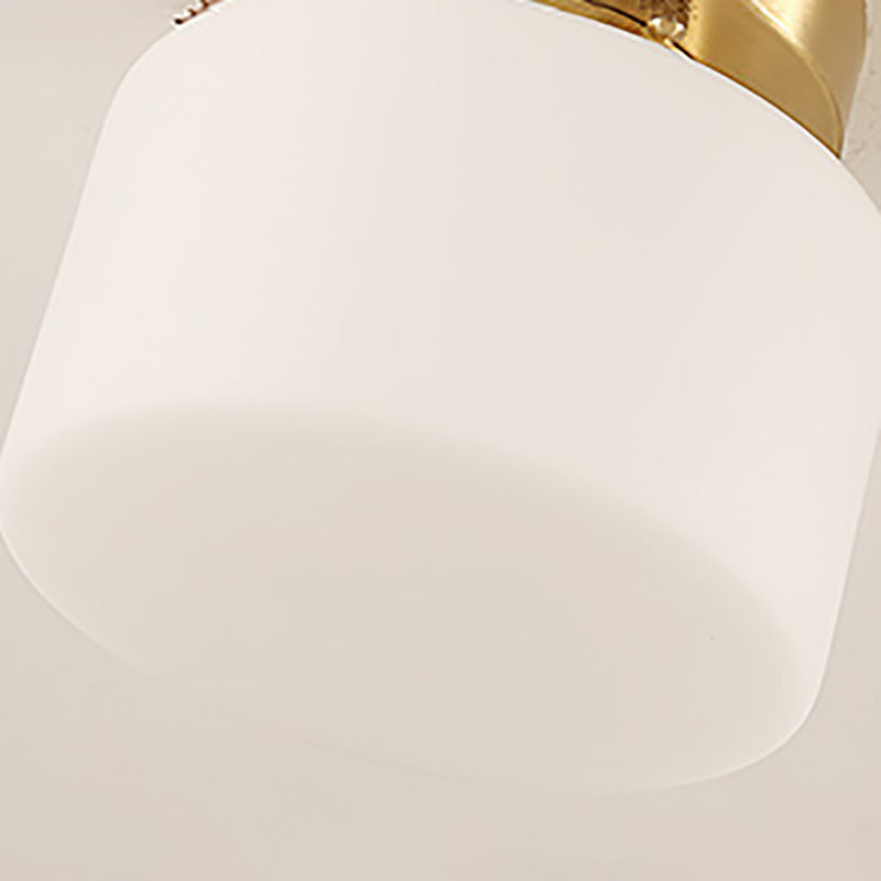 Glass Shaded Close to Ceiling Lighting Fixture Minimalist Ceiling Mount Lamp
