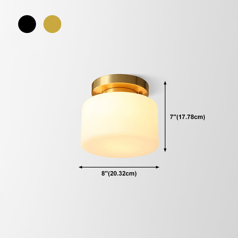 Glass Shaded Close to Ceiling Lighting Fixture Minimalist Ceiling Mount Lamp