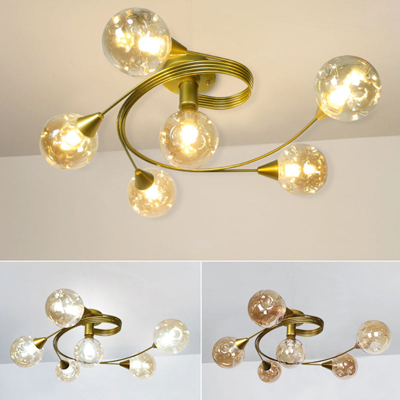 Luminaire semi-encastré en forme de verre, luminaire de plafond de style moderne