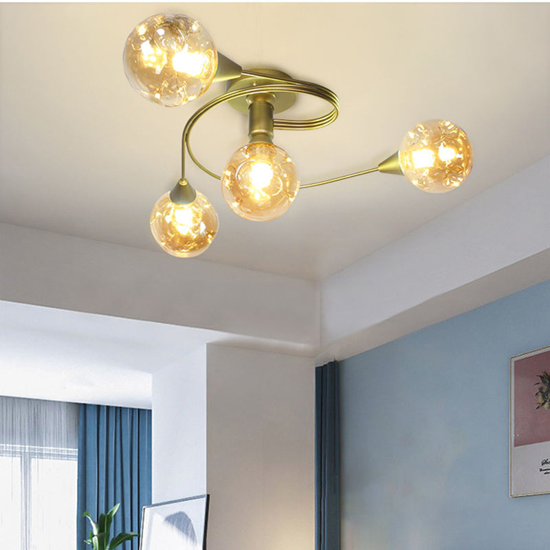 Luminaire semi-encastré en forme de verre, luminaire de plafond de style moderne
