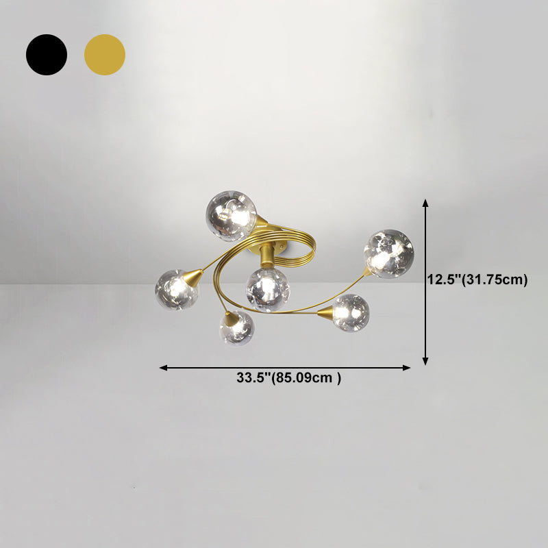 Luminaire semi-encastré en forme de verre, luminaire de plafond de style moderne