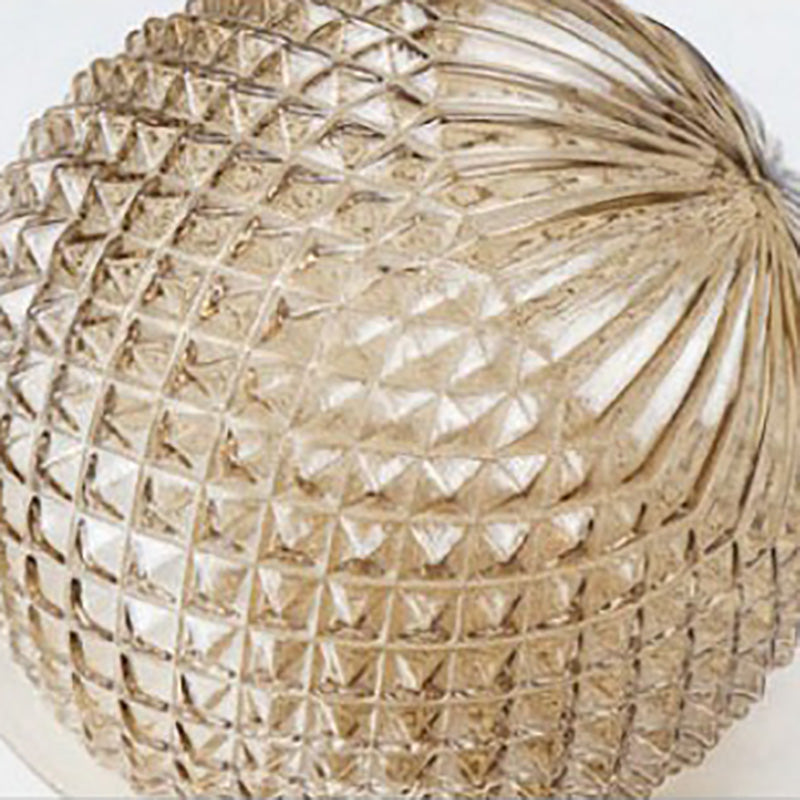 Glass Shade Ceiling Mounted Lamp Fixture Traditional Aisle Close to Ceiling Light in Black