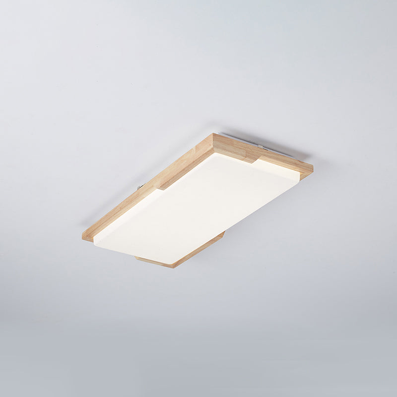 Plafonnier LED moderne en bois, luminaire de plafond encastré pour le salon