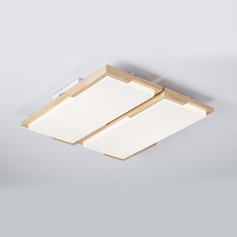 Plafonnier LED moderne en bois, luminaire de plafond encastré pour le salon