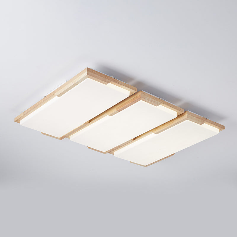 Plafonnier LED moderne en bois, luminaire de plafond encastré pour le salon