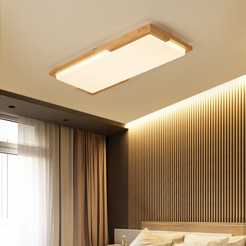 Plafonnier LED moderne en bois, luminaire de plafond encastré pour le salon