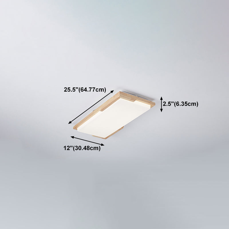 Plafonnier LED moderne en bois, luminaire de plafond encastré pour le salon