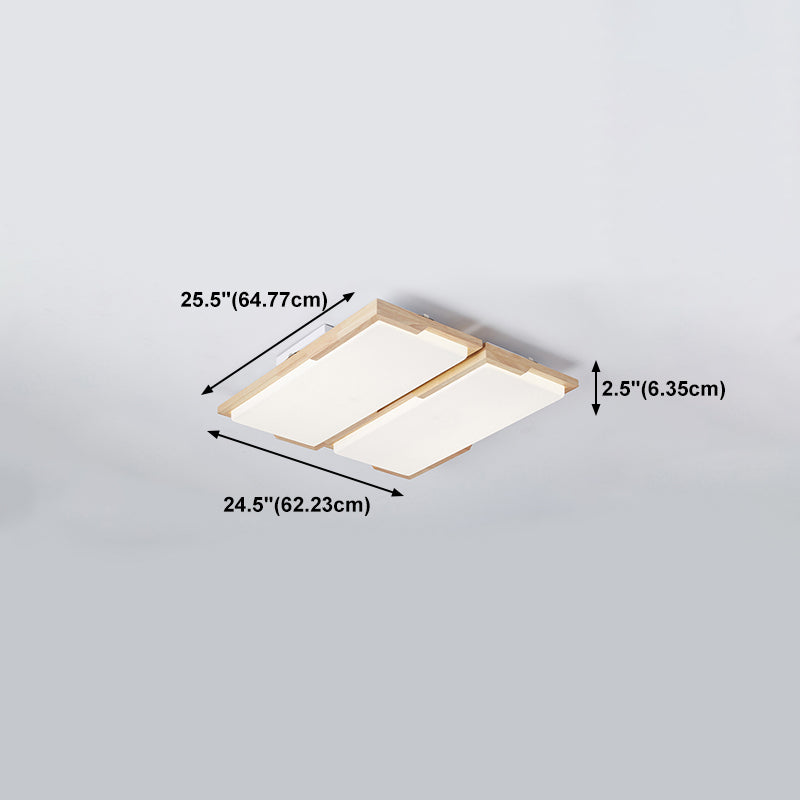 Plafonnier LED moderne en bois, luminaire de plafond encastré pour le salon