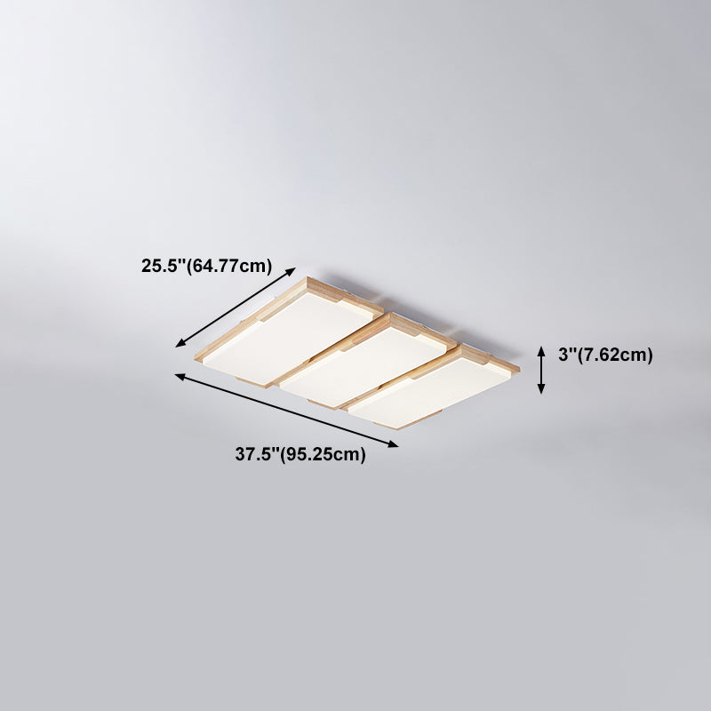 Plafonnier LED moderne en bois, luminaire de plafond encastré pour le salon