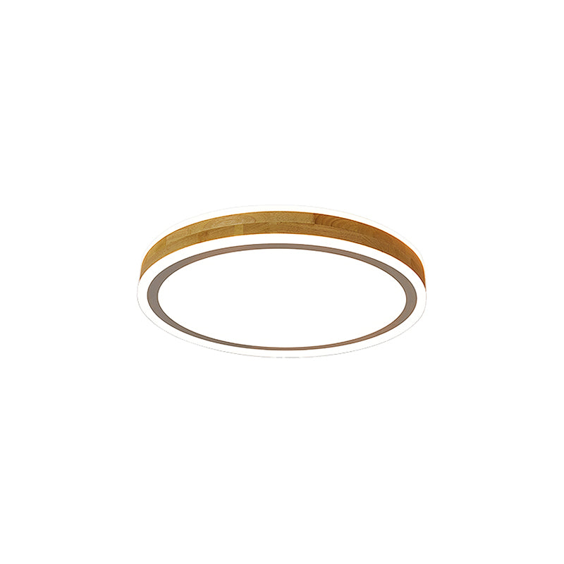 Plafonnier LED moderne en bois rond encastré plafonnier