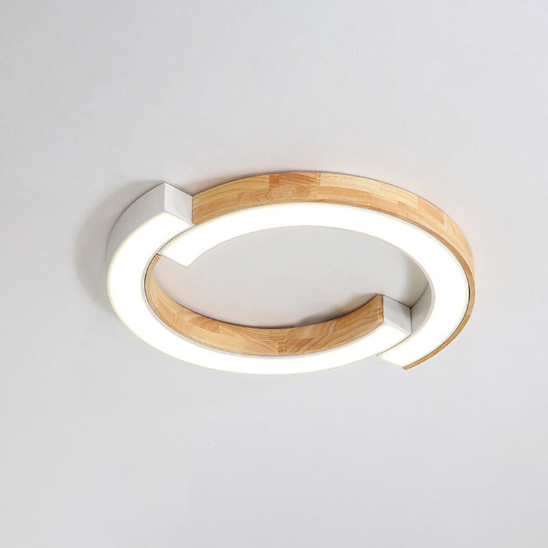 Luminaire de plafond encastré en bois, plafonnier LED moderne pour salle à manger