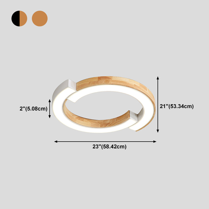 Luminaire de plafond encastré en bois, plafonnier LED moderne pour salle à manger