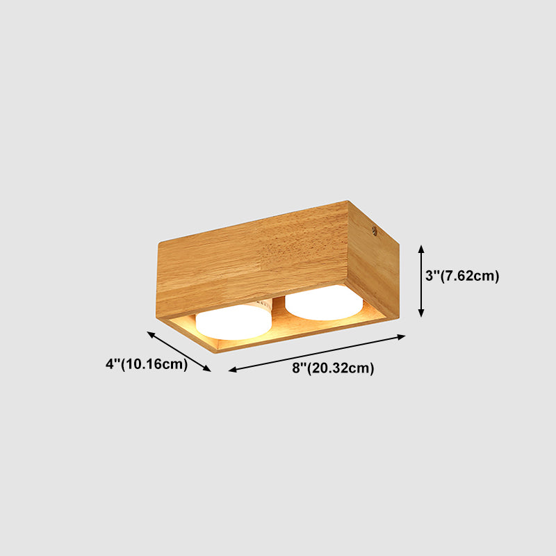 Plafonniers encastrés en bois, éclairage de montage au plafond à LED pour chambre à coucher
