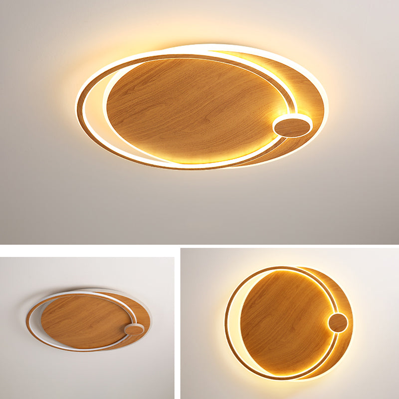 Simplicity Wooden Flush Mounted Ceiling Lights LED Flush Mount Lighting for Bedroom
