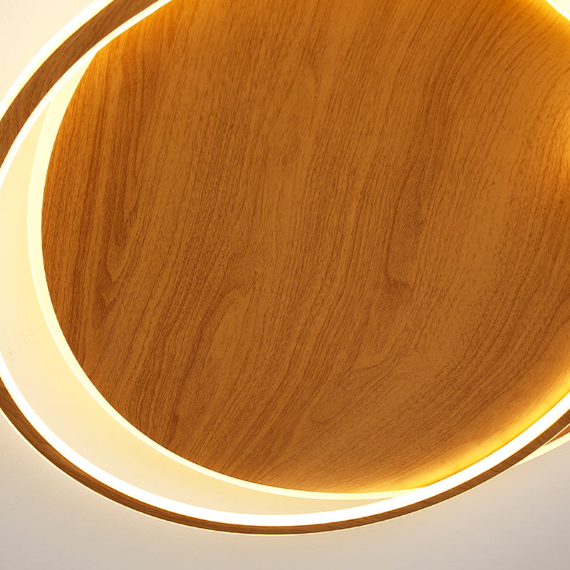 Simplicity Wooden Flush Mounted Ceiling Lights LED Flush Mount Lighting for Bedroom