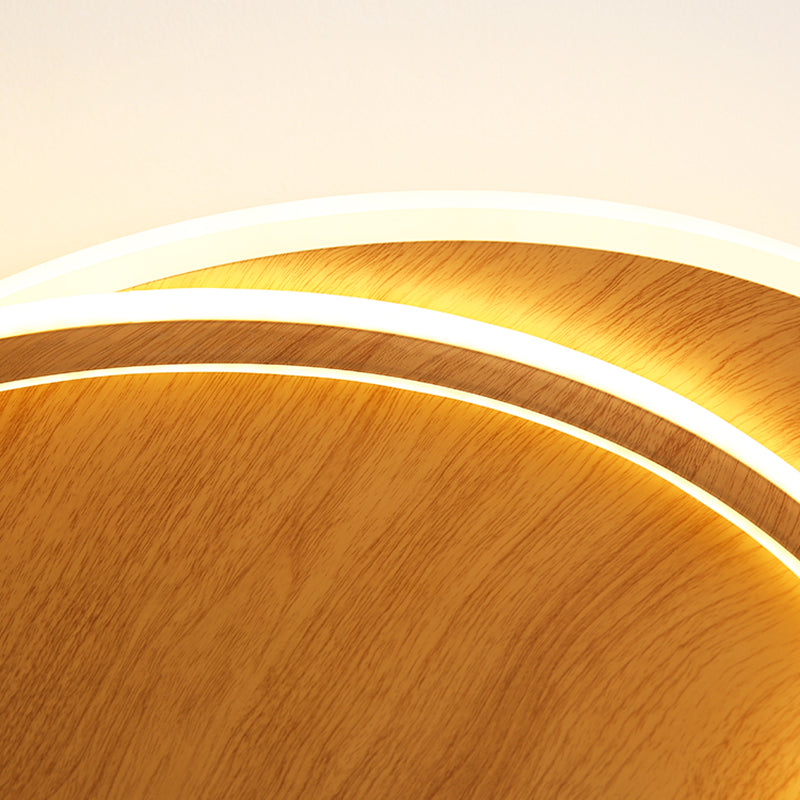 Simplicity Wooden Flush Mounted Ceiling Lights LED Flush Mount Lighting for Bedroom