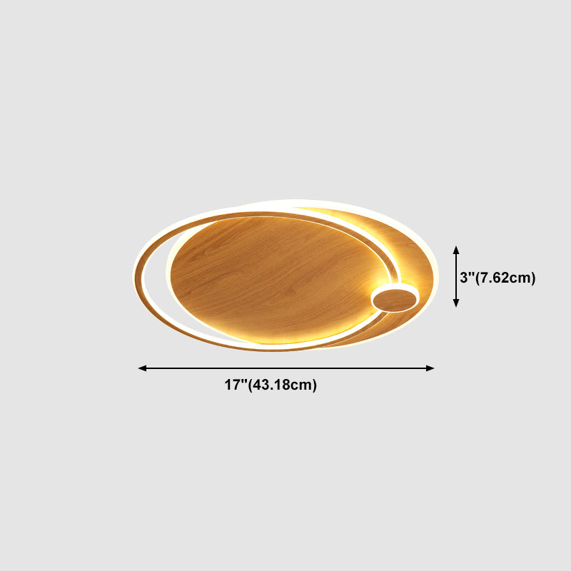 Simplicity Wooden Flush Mounted Ceiling Lights LED Flush Mount Lighting for Bedroom