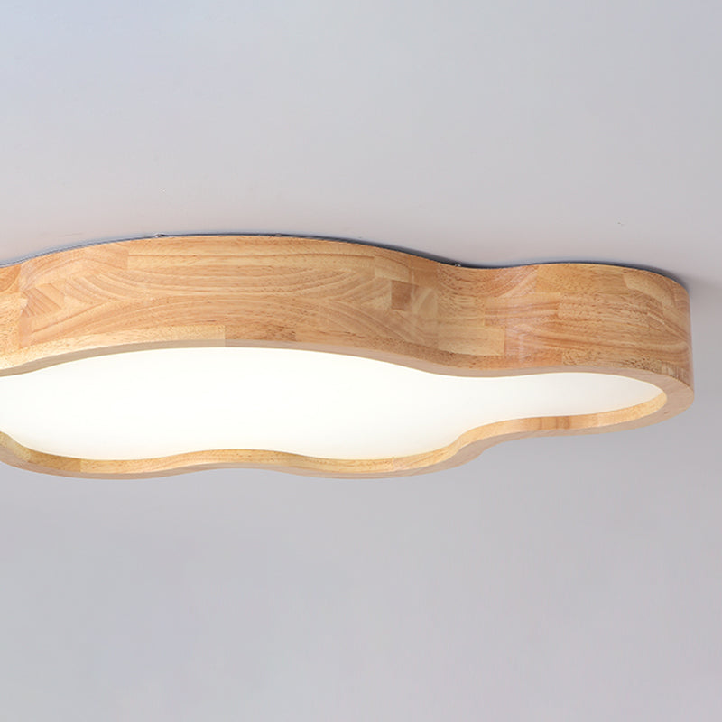 Luminaires de plafond en forme de nuage, lumière montée au plafond en bois moderne