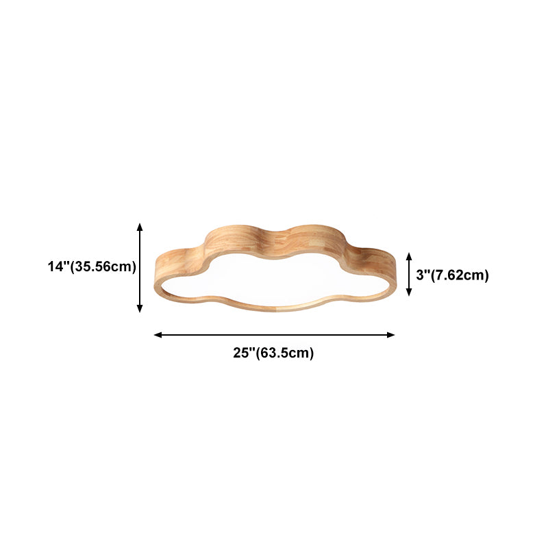 Cloud Shape Ceiling Light Fixtures Modern Wooden Ceiling Mounted Light