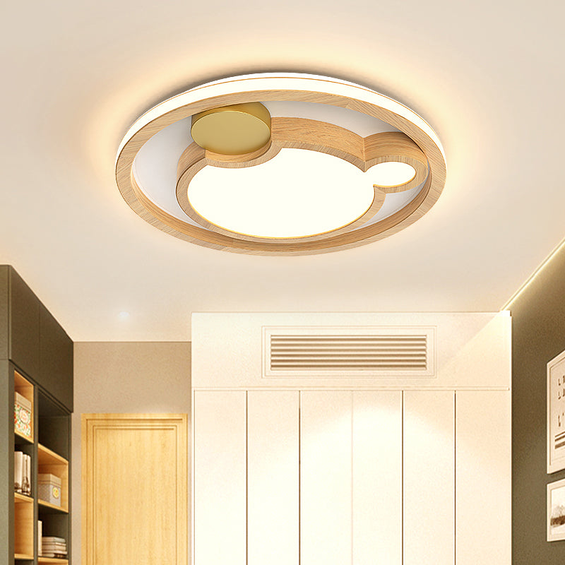 Luminaires de plafond encastrés modernes, plafonnier en bois pour salle à manger