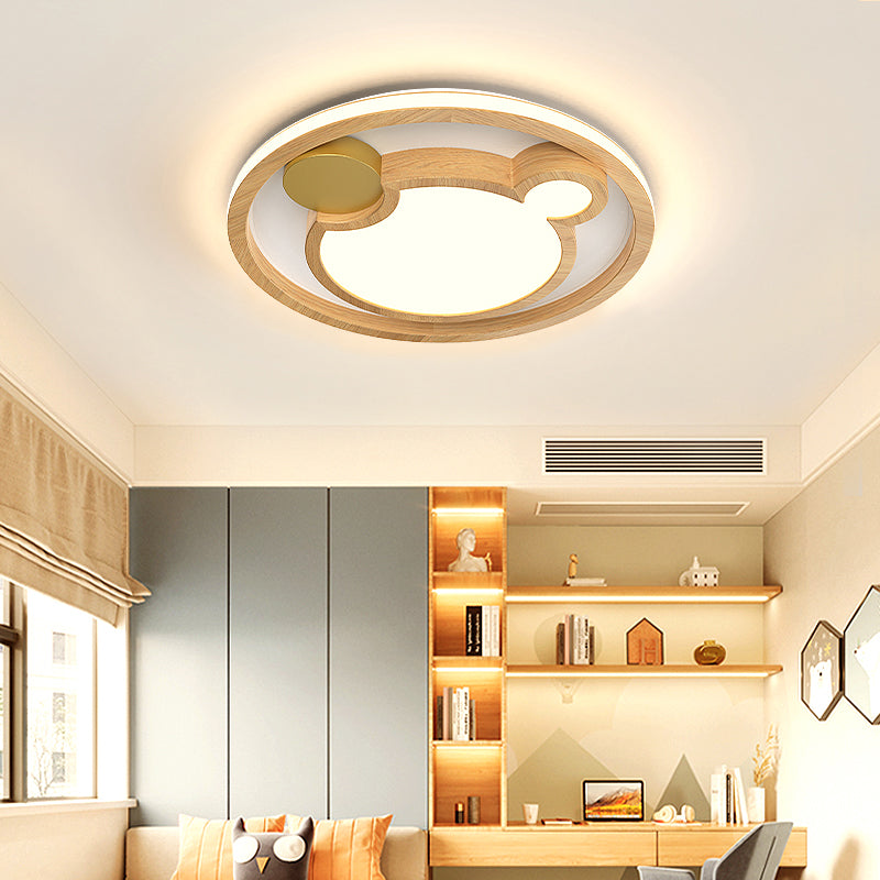Luminaires de plafond encastrés modernes, plafonnier en bois pour salle à manger