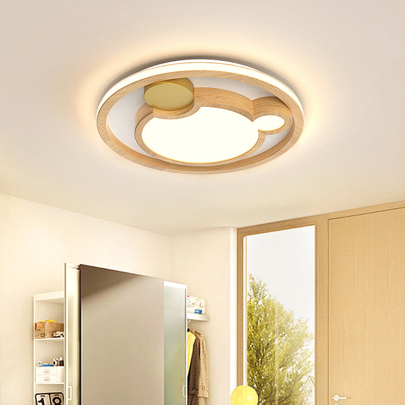 Luminaires de plafond encastrés modernes, plafonnier en bois pour salle à manger