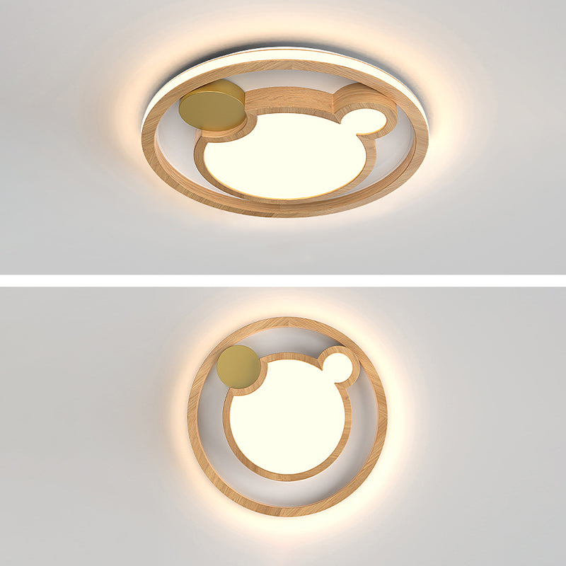 Luminaires de plafond encastrés modernes, plafonnier en bois pour salle à manger