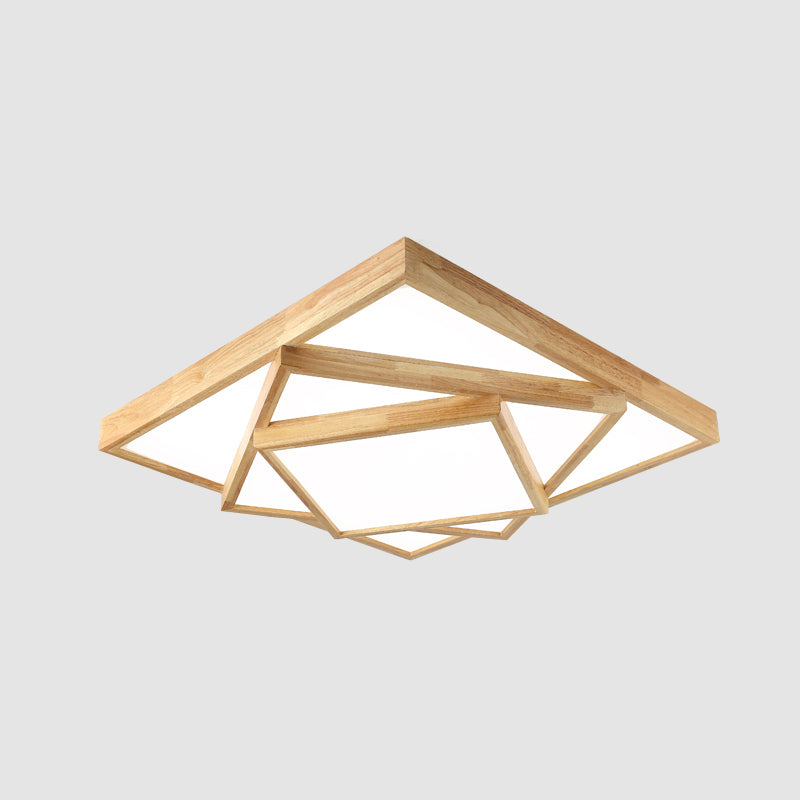Modern Multi-head Ceiling Mount Light Fixtures Wooden Flush Mounted Ceiling Light