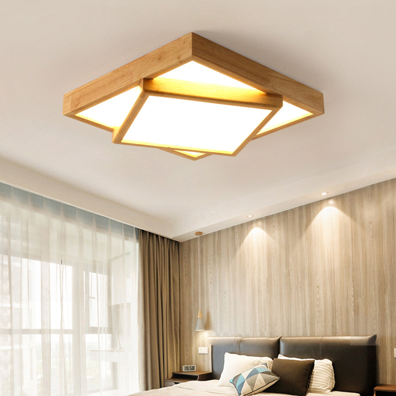 Modern Multi-head Ceiling Mount Light Fixtures Wooden Flush Mounted Ceiling Light