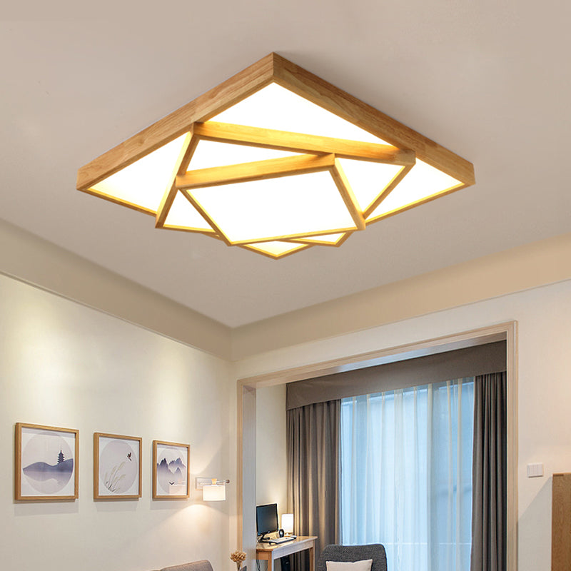 Modern Multi-head Ceiling Mount Light Fixtures Wooden Flush Mounted Ceiling Light