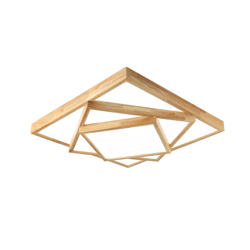Modern Multi-head Ceiling Mount Light Fixtures Wooden Flush Mounted Ceiling Light