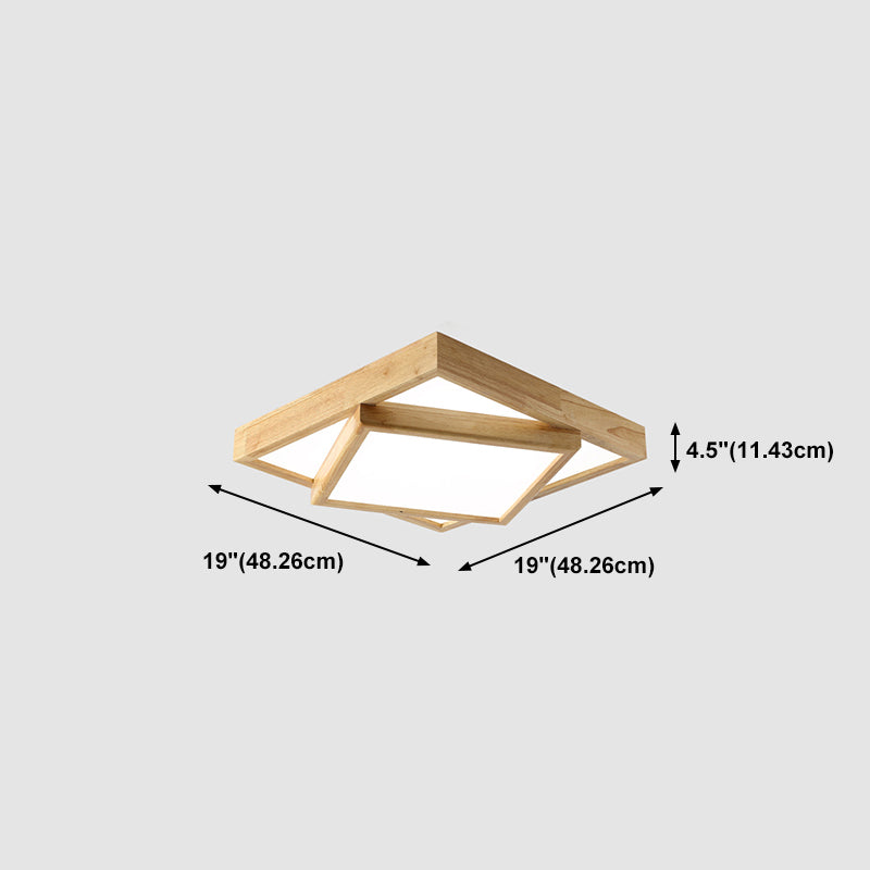 Modern Multi-head Ceiling Mount Light Fixtures Wooden Flush Mounted Ceiling Light