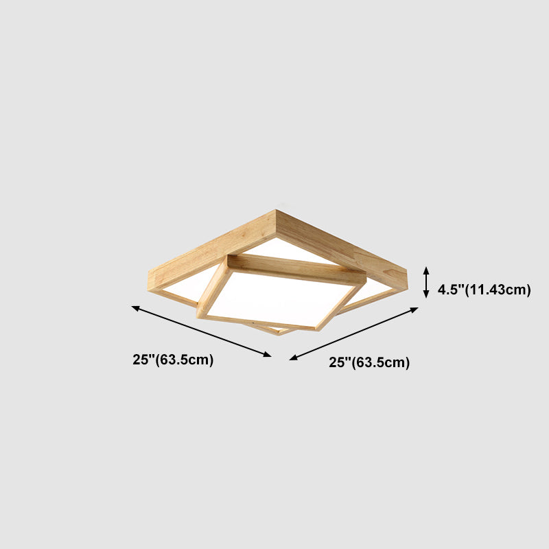 Modern Multi-head Ceiling Mount Light Fixtures Wooden Flush Mounted Ceiling Light