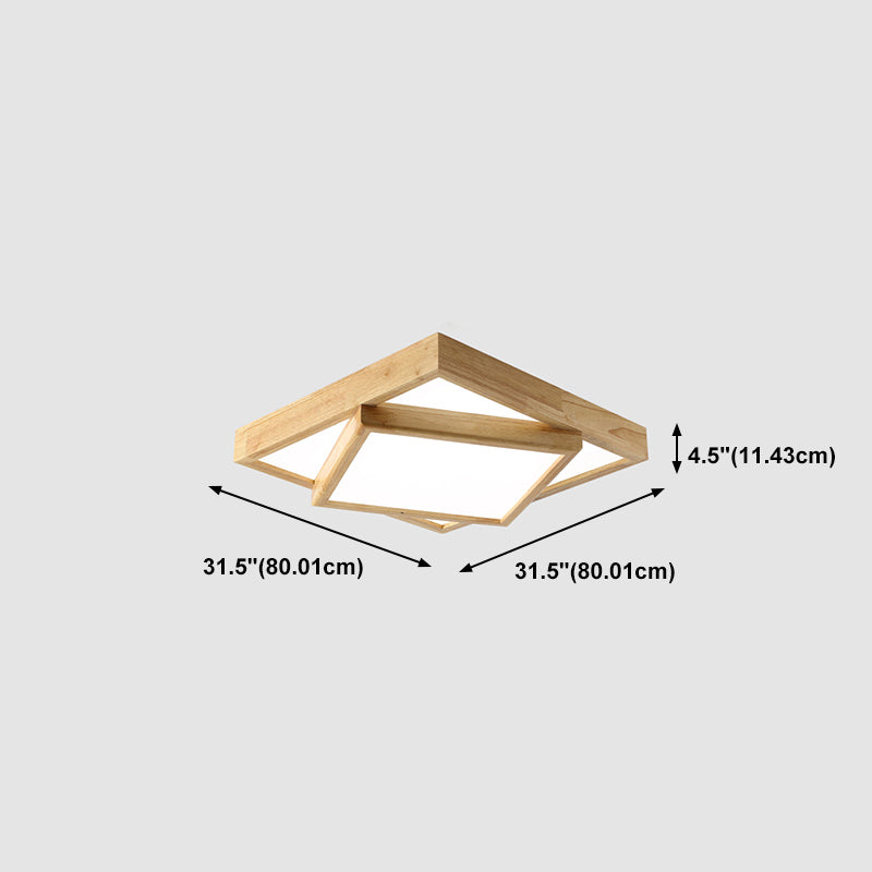 Modern Multi-head Ceiling Mount Light Fixtures Wooden Flush Mounted Ceiling Light