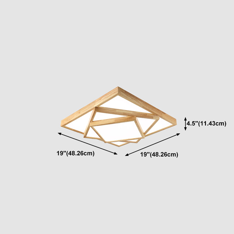 Modern Multi-head Ceiling Mount Light Fixtures Wooden Flush Mounted Ceiling Light
