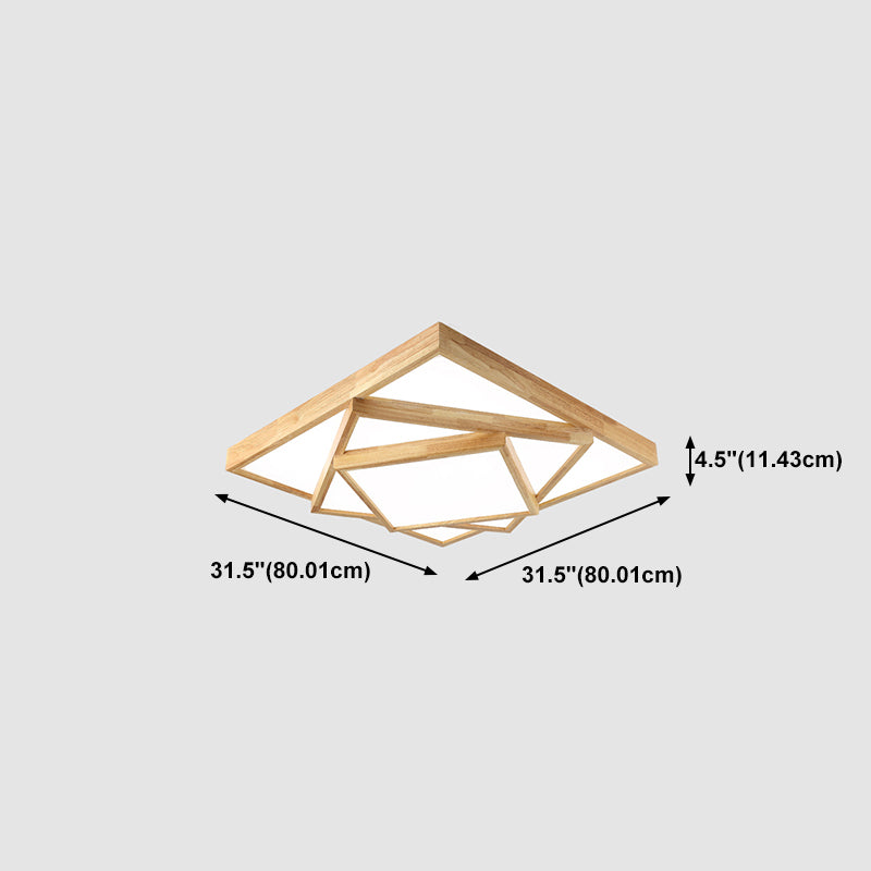 Modern Multi-head Ceiling Mount Light Fixtures Wooden Flush Mounted Ceiling Light