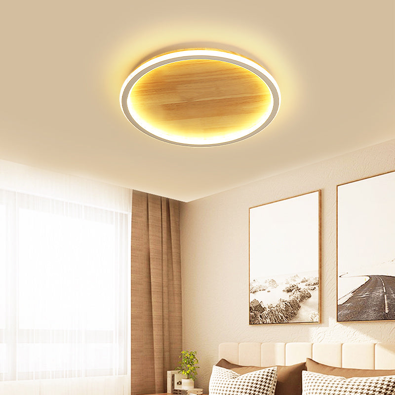 Lámparas de techo empotradas modernas de anillo, luz montada en el techo de madera para dormitorio