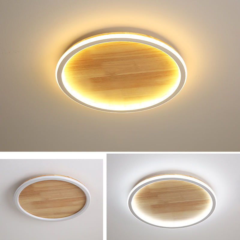 Lámparas de techo empotradas modernas de anillo, luz montada en el techo de madera para dormitorio