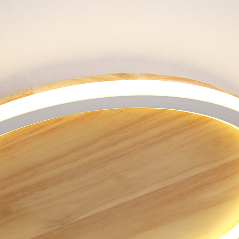 Lámparas de techo empotradas modernas de anillo, luz montada en el techo de madera para dormitorio