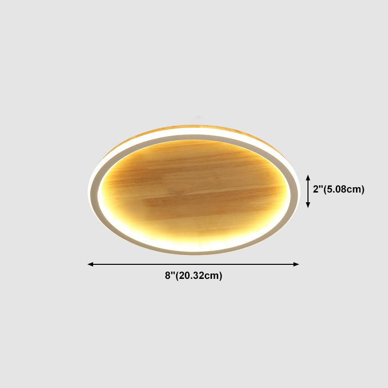 Lámparas de techo empotradas modernas de anillo, luz montada en el techo de madera para dormitorio
