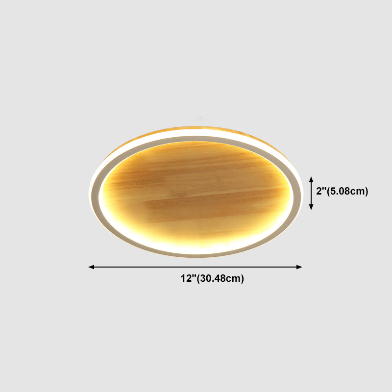 Lámparas de techo empotradas modernas de anillo, luz montada en el techo de madera para dormitorio